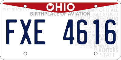 OH license plate FXE4616