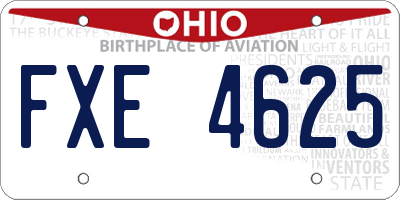 OH license plate FXE4625