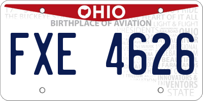 OH license plate FXE4626