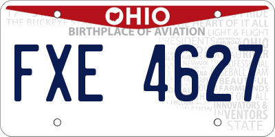 OH license plate FXE4627
