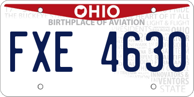 OH license plate FXE4630