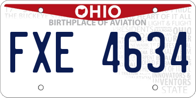 OH license plate FXE4634