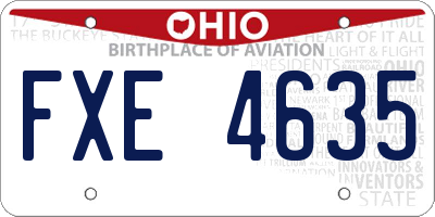 OH license plate FXE4635