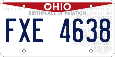 OH license plate FXE4638