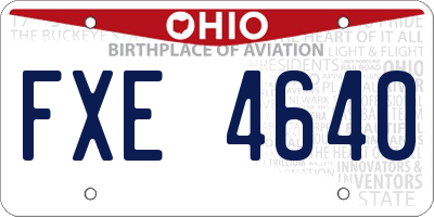 OH license plate FXE4640
