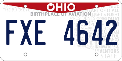 OH license plate FXE4642