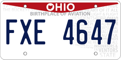 OH license plate FXE4647