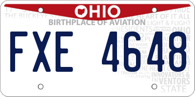 OH license plate FXE4648