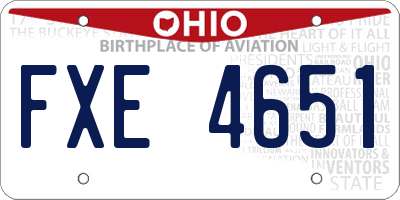 OH license plate FXE4651