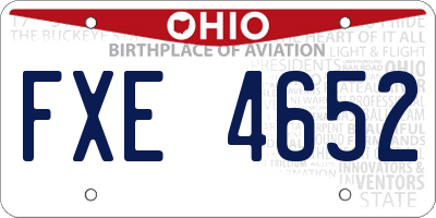 OH license plate FXE4652