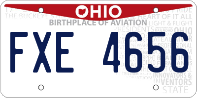OH license plate FXE4656