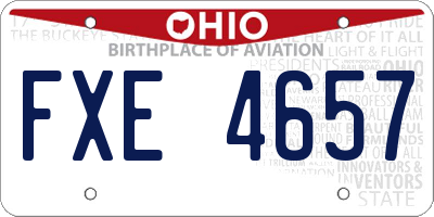 OH license plate FXE4657