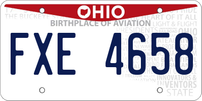 OH license plate FXE4658