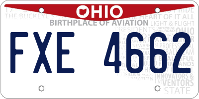 OH license plate FXE4662