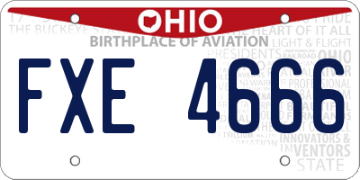 OH license plate FXE4666
