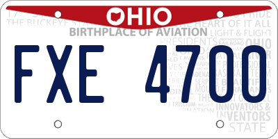 OH license plate FXE4700