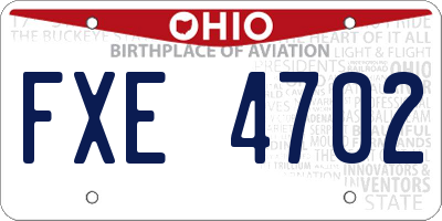 OH license plate FXE4702