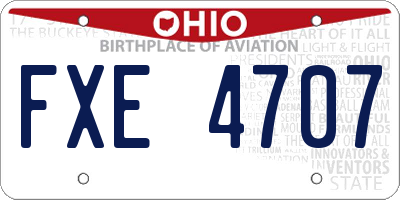 OH license plate FXE4707