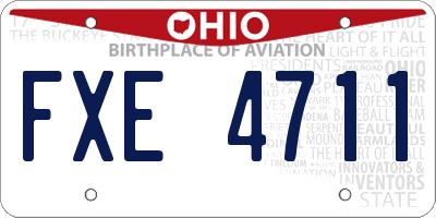 OH license plate FXE4711