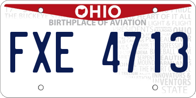 OH license plate FXE4713