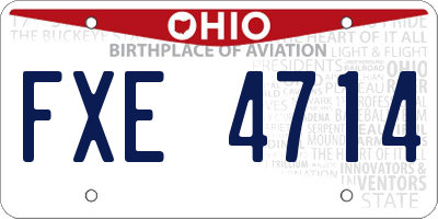 OH license plate FXE4714