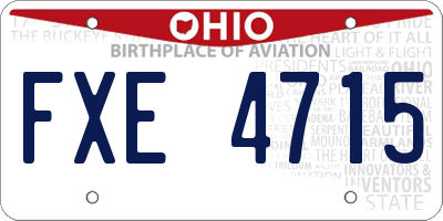OH license plate FXE4715