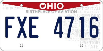 OH license plate FXE4716