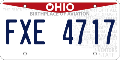 OH license plate FXE4717