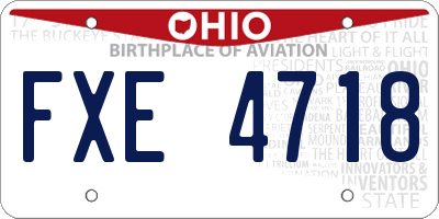 OH license plate FXE4718