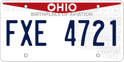 OH license plate FXE4721