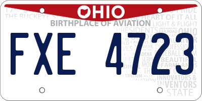OH license plate FXE4723