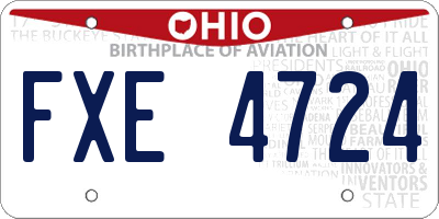 OH license plate FXE4724