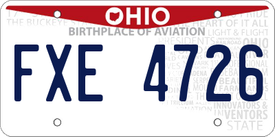 OH license plate FXE4726