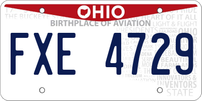 OH license plate FXE4729