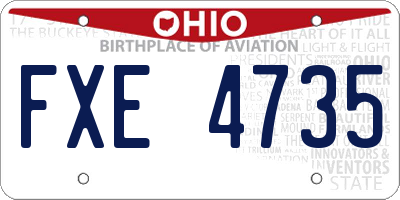 OH license plate FXE4735