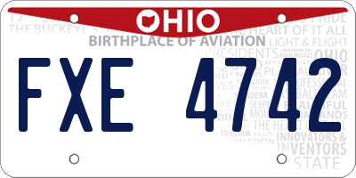 OH license plate FXE4742