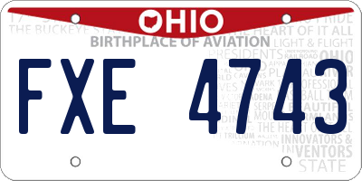 OH license plate FXE4743