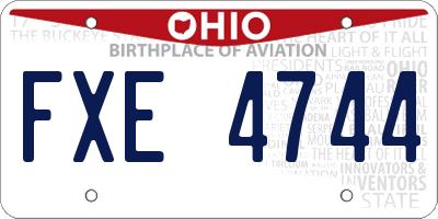 OH license plate FXE4744