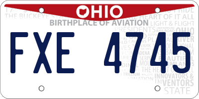 OH license plate FXE4745