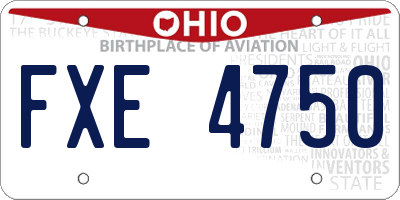 OH license plate FXE4750