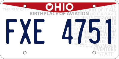 OH license plate FXE4751
