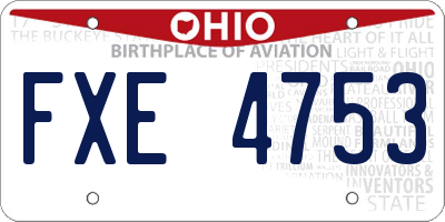 OH license plate FXE4753