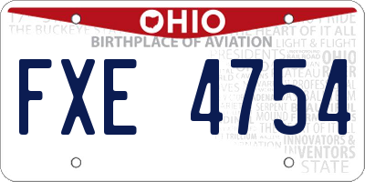 OH license plate FXE4754