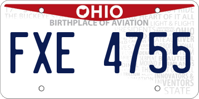 OH license plate FXE4755