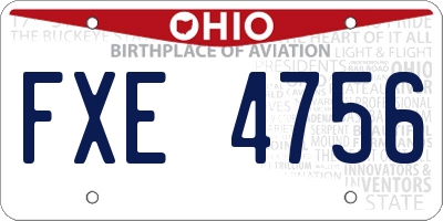OH license plate FXE4756