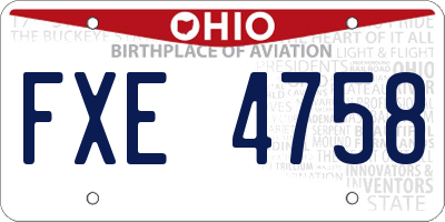 OH license plate FXE4758