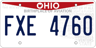 OH license plate FXE4760