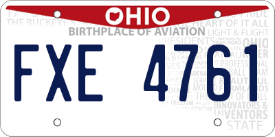 OH license plate FXE4761