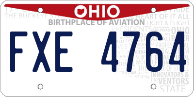 OH license plate FXE4764