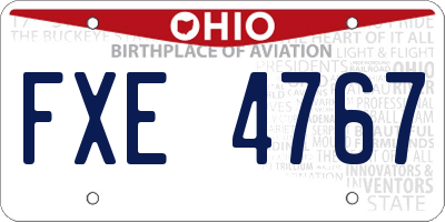 OH license plate FXE4767